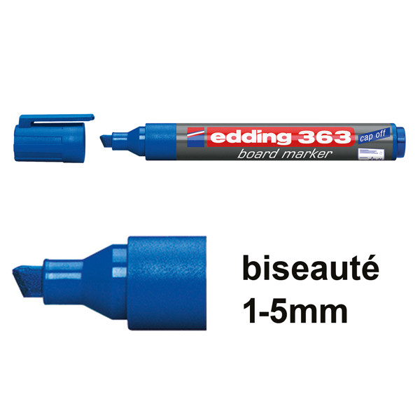Edding 363 marqueur pour tableau blanc (biseauté de 1 - 5 mm) - bleu 4-363003 200650 - 1