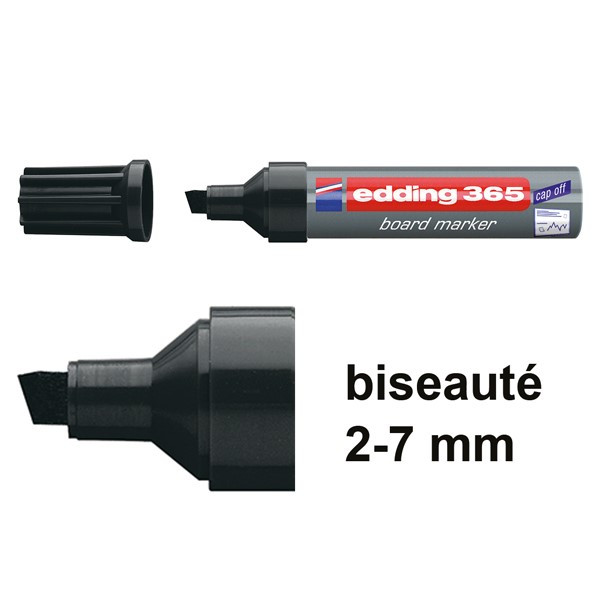 Edding 365 marqueur pour tableau blanc (biseauté de 2 - 7 mm) - noir 4-365001 200662 - 1