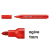 Edding 366 marqueur mini pour tableau blanc (1 mm - ogive) - rouge