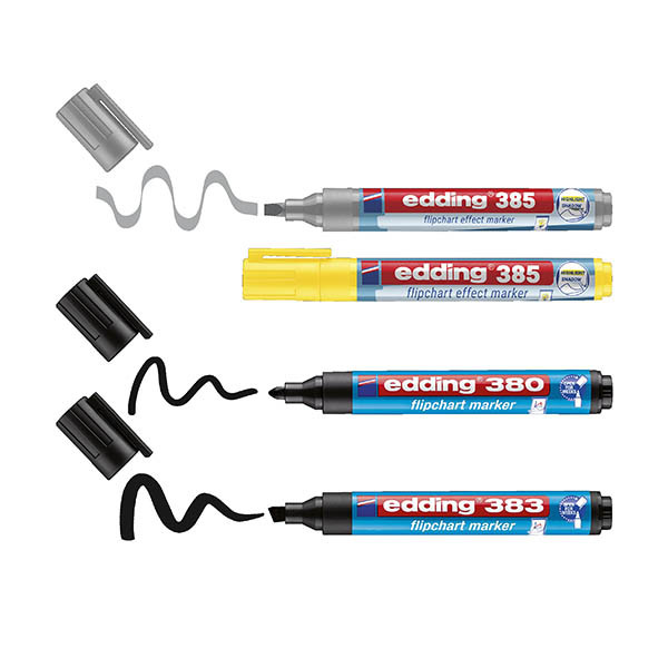 Edding 380+383+385 marqueurs chevalet highlight & shading multipack (4 pièces) 200998 - 1