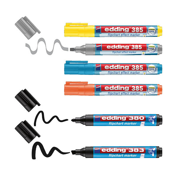 Edding 380+383+385 marqueurs chevalet highlight & shading multipack (6 pièces) 200999 - 1