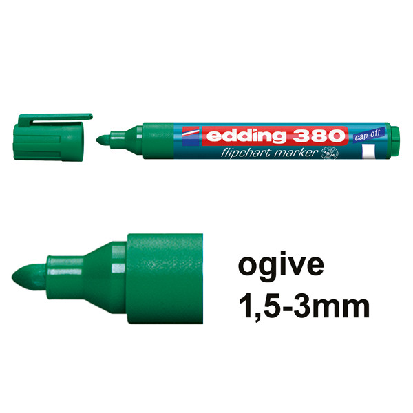Edding 380 marqueur pour chevalet (1,5 - 3 mm ogive) - vert 4-380004 200953 - 1
