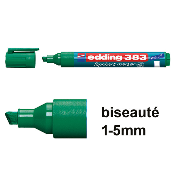 Edding 383 marqueur pour chevalet (1 - 5 mm biseauté) - vert 4-383004 200945 - 1