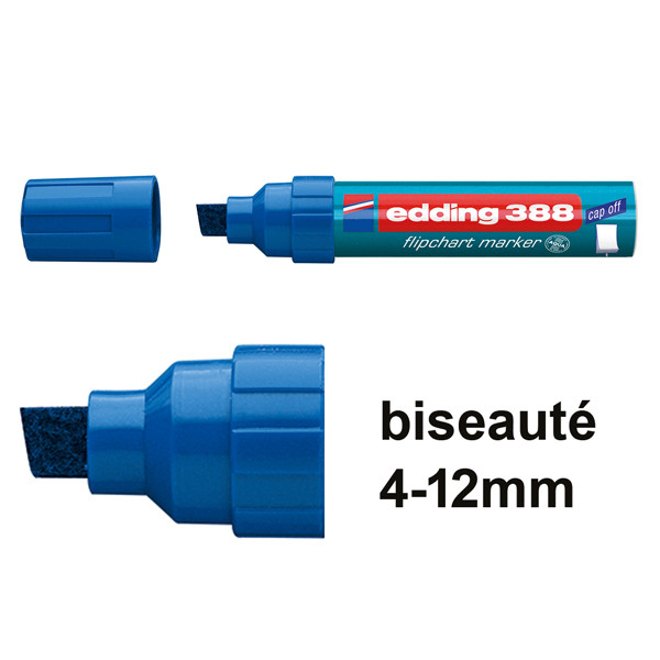 Edding 388 marqueur pour chevalet (4 - 12 mm biseauté) - bleu 4-388003 200948 - 1