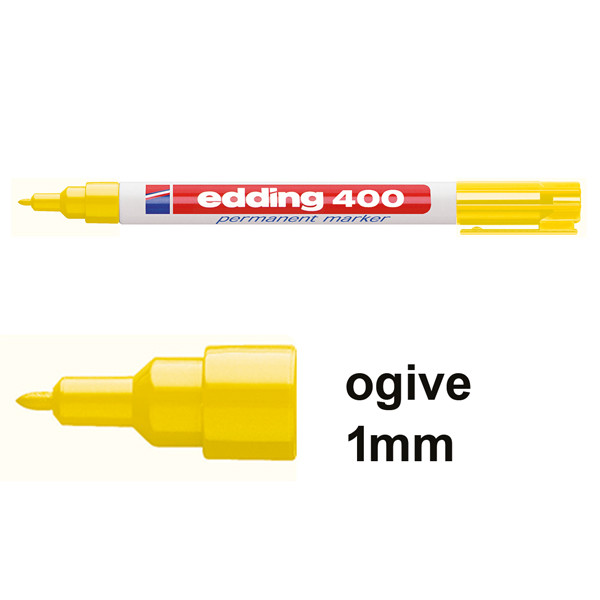 Edding 400 marqueur permanent (1 mm - ogive) - jaune 4-400005 200799 - 1