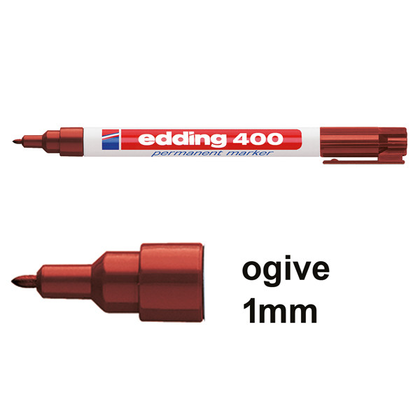 Edding 400 marqueur permanent (1 mm - ogive) - marron 4-400007 200801 - 1