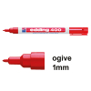 Edding 400 marqueur permanent (1 mm - ogive) - rouge