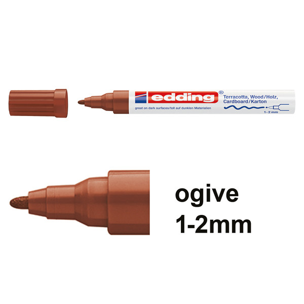 Edding 4040 marqueur peinture à encre mate (ogive de 1 - 2 mm) - marron 4-4040007 239107 - 1