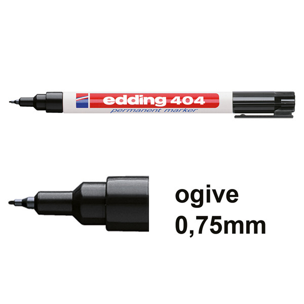Edding 404 marqueur permanent (0,75 mm - ogive) - noir 4-404001 200827 - 1