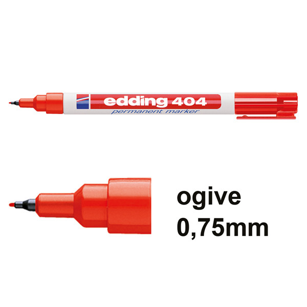Edding 404 marqueur permanent (0,75 mm - ogive) - rouge 4-404002 200828 - 1
