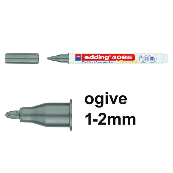 Edding 4085 marqueur craie (1 - 2 mm ogive) - argent 4-4085054 240099 - 1