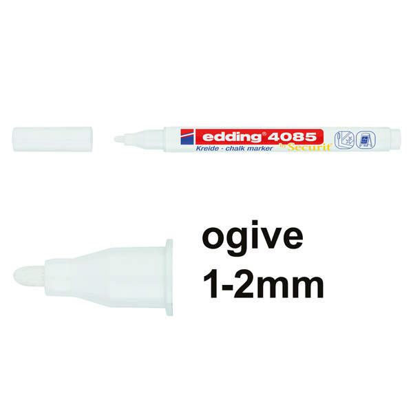 Edding 4085 marqueur craie (1 - 2 mm ogive) - blanc 4-4085049 240097 - 1