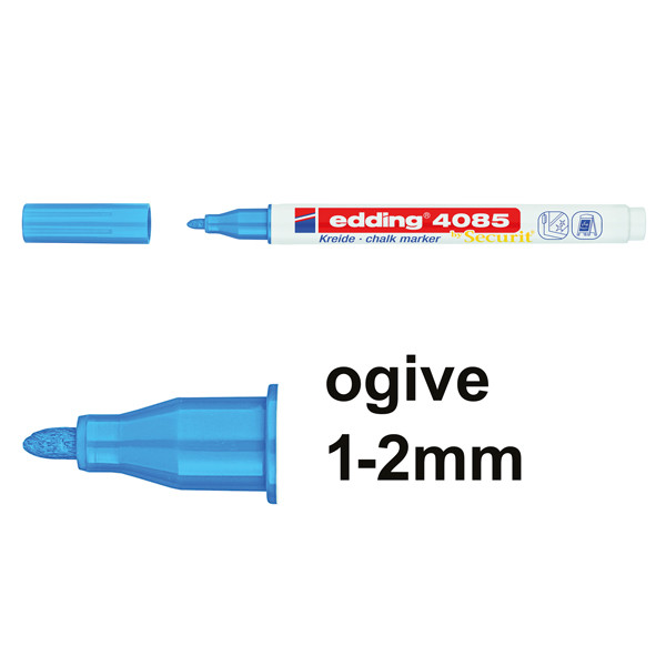 Edding 4085 marqueur craie (1 - 2 mm ogive) - bleu clair 4-4085010 240096 - 1