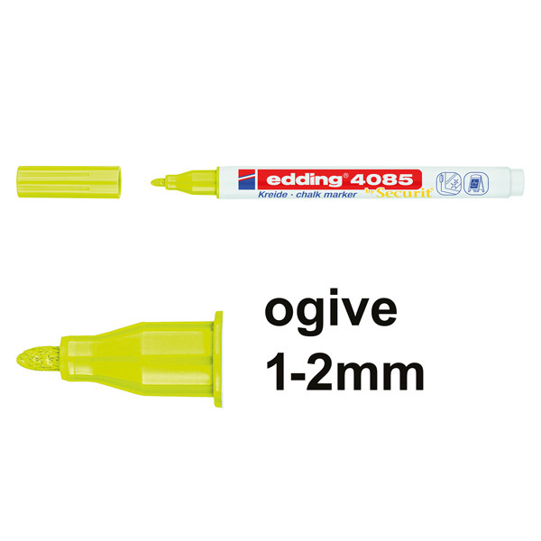Edding 4085 marqueur craie (1 - 2 mm ogive) - jaune fluo 4-4085065 240103 - 1