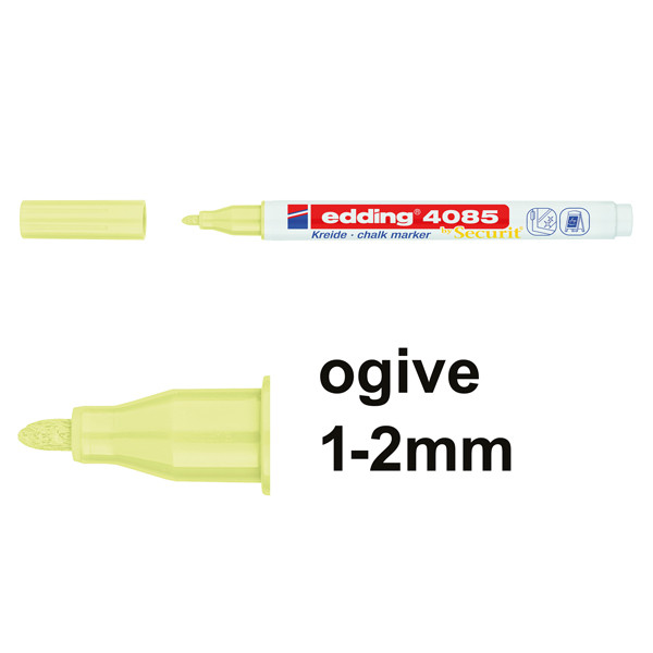Edding 4085 marqueur craie (1 - 2 mm ogive) - jaune pastel 4-4085135 240110 - 1