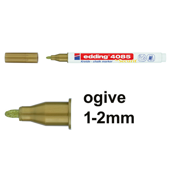 Edding 4085 marqueur craie (1 - 2 mm ogive) - or 4-4085053 240098 - 1