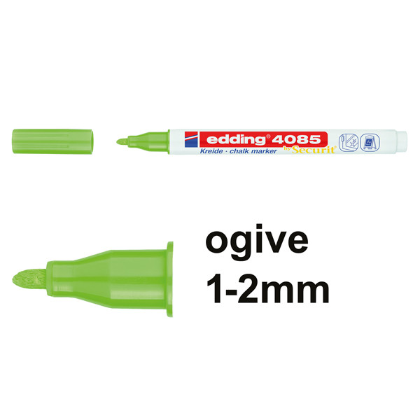 Edding 4085 marqueur craie (1 - 2 mm ogive) - vert fluo 4-4085064 240102 - 1