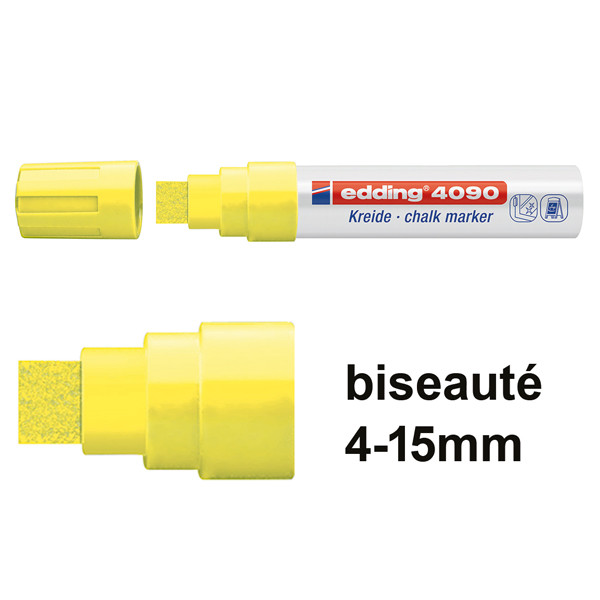 Edding 4090 marqueur craie liquide (4 - 15 mm biseauté) - jaune fluo 4-4090065 200894 - 1