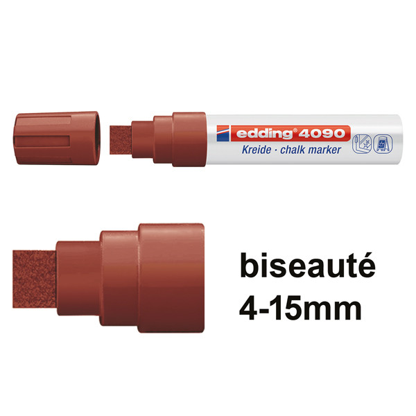 Edding 4090 marqueur craie liquide (4 - 15 mm biseauté) - marron 4-4090007 200891 - 1