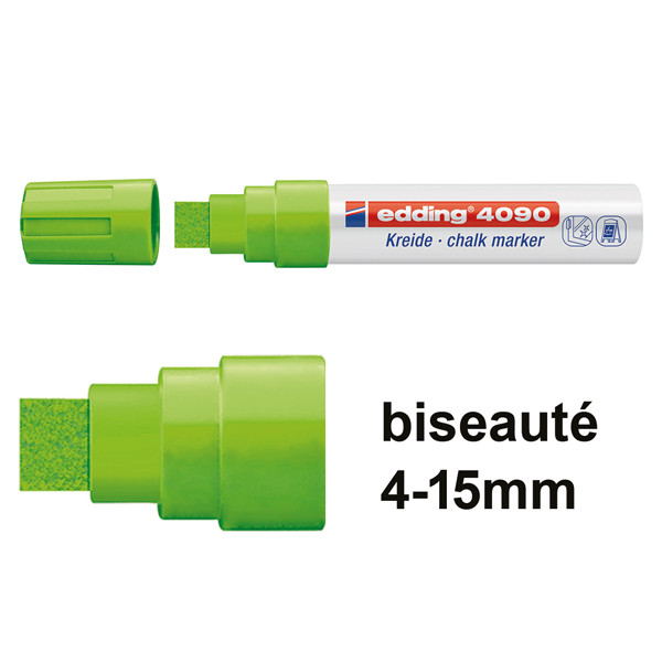 Edding 4090 marqueur craie liquide (4 - 15 mm biseauté) - vert clair 4-4090011 200892 - 1