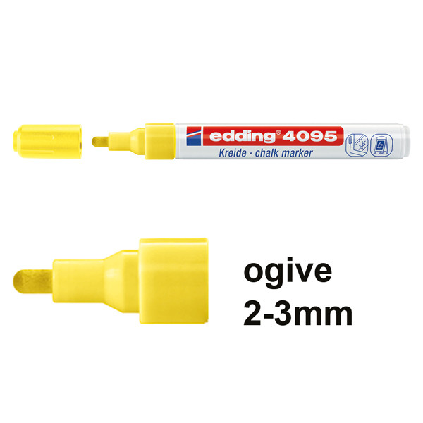 Edding 4095 marqueur craie liquide (2- 3 mm ogive) - jaune fluo 4-4095065 200903 - 1