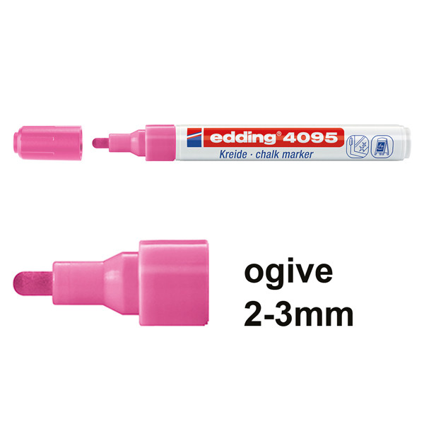 Edding 4095 marqueur craie liquide (2- 3 mm ogive) - rose fluo 4-4095069 200905 - 1