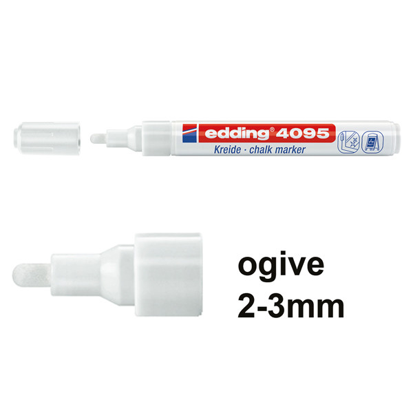 Marqueur Craie Edding 4095 Ogive 2-3mm Blanc