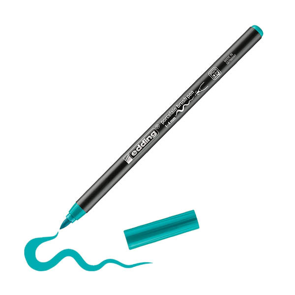 Edding 4200 feutre pinceau pour porcelaine (pointe pinceau 1 - 4 mm)  - turquoise 239296 - 1