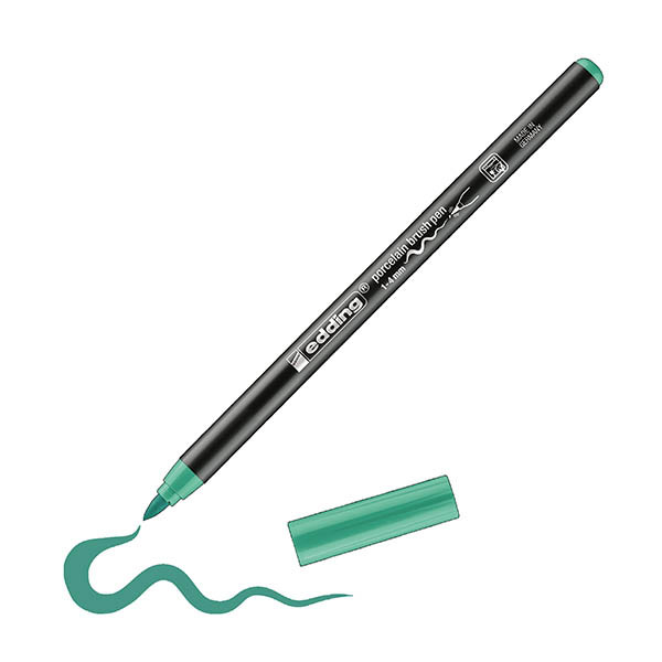 Edding 4200 marqueur pour porcelaine (pointe pinceau 1 - 4 mm) - vert jade 201051 - 1