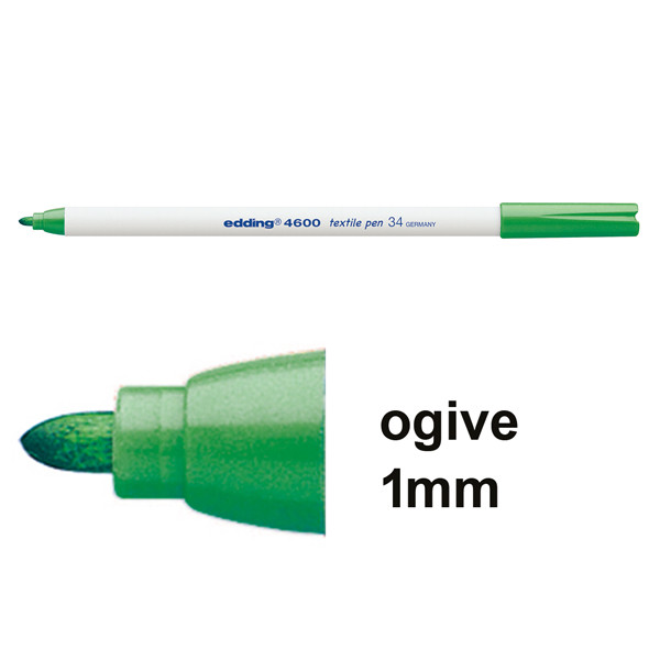 Edding 4600 marqueur textile (1 mm ogive) - vert pâle 4-4600034 200911 - 1