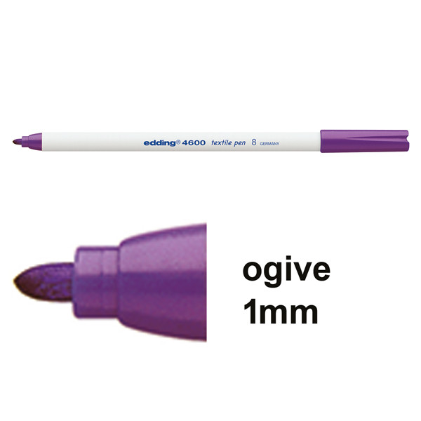 Edding 4600 marqueur textile (1 mm ogive) - violet 4-4600008 200764 - 1
