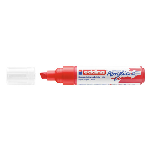 Edding 5000 marqueur acrylique (5 - 10 mm biseautée) - rouge trafic 4-5000902 240137 - 1