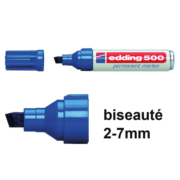 Edding 500 marqueur permanent (2 - 7 mm biseautée) - bleu 4-500003 200520 - 1