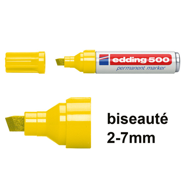Edding 500 marqueur permanent (2 - 7 mm biseautée) - jaune 4-500005 200805 - 1