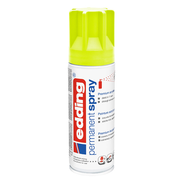 Edding 5200 spray de peinture acrylique permanent mat (200 ml) - jaune fluo 4-NL5200965 240555 - 1