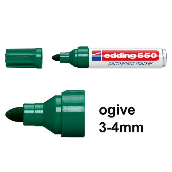 Edding 550 marqueur permanent (3 - 4 mm ogive) - vert 4-550004 200834 - 1