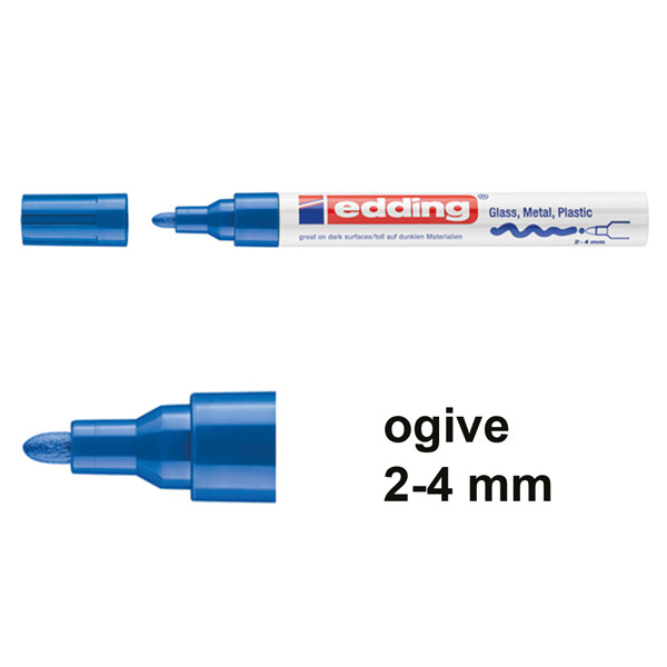 Edding 750 marqueur peinture à encre brillante (2 - 4 mm ogive) - bleu 4-750-9-003 240502 - 1