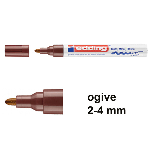 Edding 750 marqueur peinture à encre brillante (2 - 4 mm ogive) - marron 4-750-9-007 200580 - 1