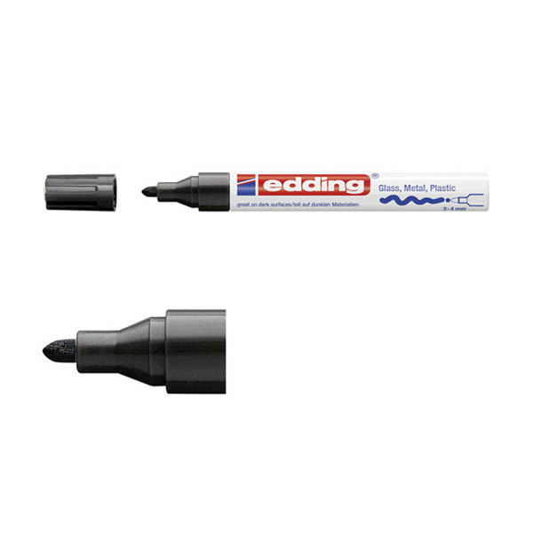 Edding 750 marqueur peinture à encre brillante (2 - 4 mm ogive) - noir 4-750-9-001 240500 - 2