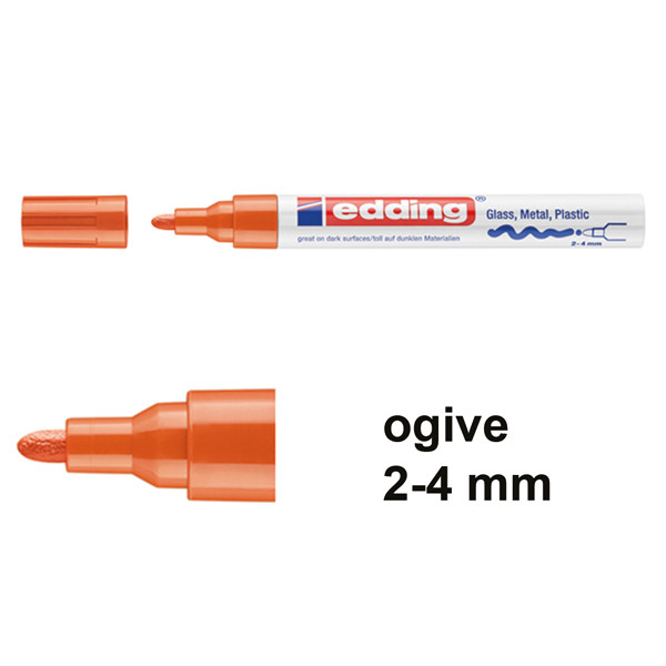 Edding 750 marqueur peinture à encre brillante (2 - 4 mm ogive) - orange 4-750-9-006 240505 - 1