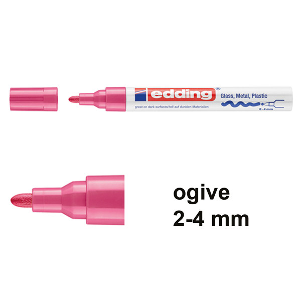 Edding 750 marqueur peinture à encre brillante (2 - 4 mm ogive) - rose 4-750-9-009 200584 - 1