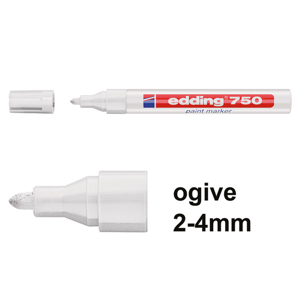 Edding 750 marqueur peinture (2 - 4 mm ogive) - blanc 4-750049 200588 - 1