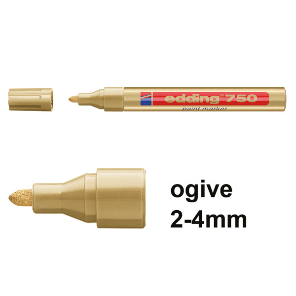 Edding 750 marqueur peinture (2 - 4 mm ogive) - or 4-750053 200590 - 1