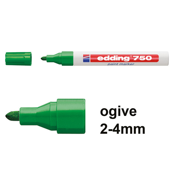 Edding 750 marqueur peinture (2 - 4 mm ogive) - vert 4-750004 200574 - 1