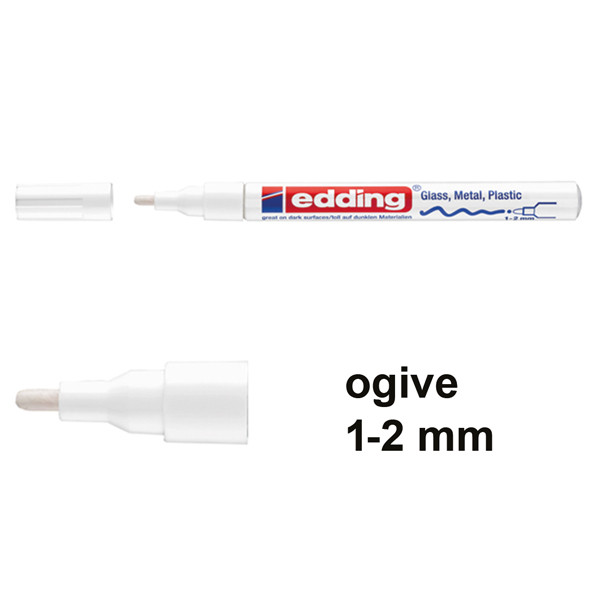 Edding 751 marqueur peinture à encre laquée (1 - 2 mm ogive) - blanc 4-751-9-049 240514 - 1