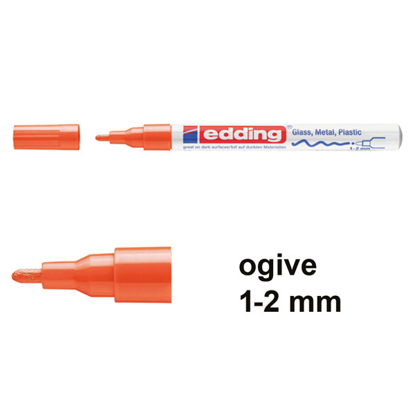 Edding 751 marqueur peinture à encre laquée (1 - 2 mm ogive) - orange 4-751-9-006 200606 - 1