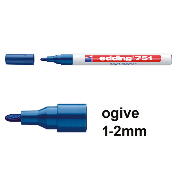 Edding 751 marqueur peinture (1 - 2 mm ogive) - bleu 4-751003 200600 - 1