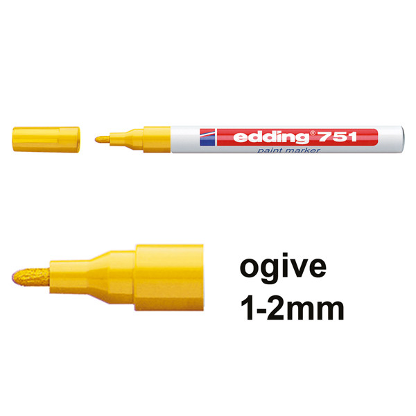 Edding 751 marqueur peinture (1 - 2 mm ogive) - jaune 4-751005 200604 - 1