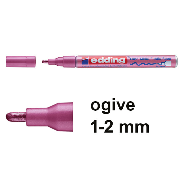 Edding 751 marqueur peinture brillante (1-2 mm ogive) - rose métallisé 4-751-9-079 239373 - 1