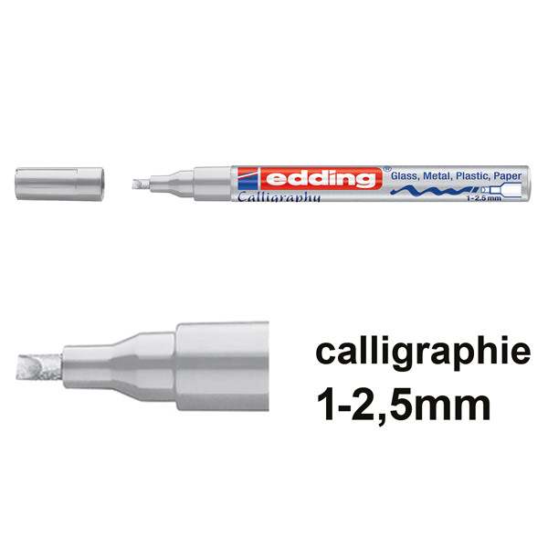 Edding 753 marqueur peinture brillante calligraphie (1 - 2,5 mm) - argent 4-753054 239184 - 1